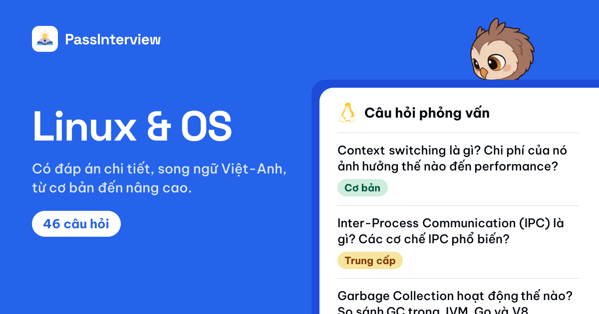 46 câu hỏi phỏng vấn Operating System có đáp án 2026 | Luyện Phỏng Vấn